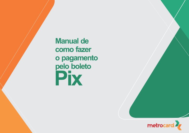 Agora é possível recarregar o Cartão Metrocard via boleto Pix pelo site